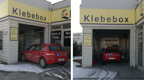 Werbeinsel Autobeschriftung