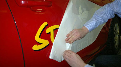Werbeinsel Autobeschriftung